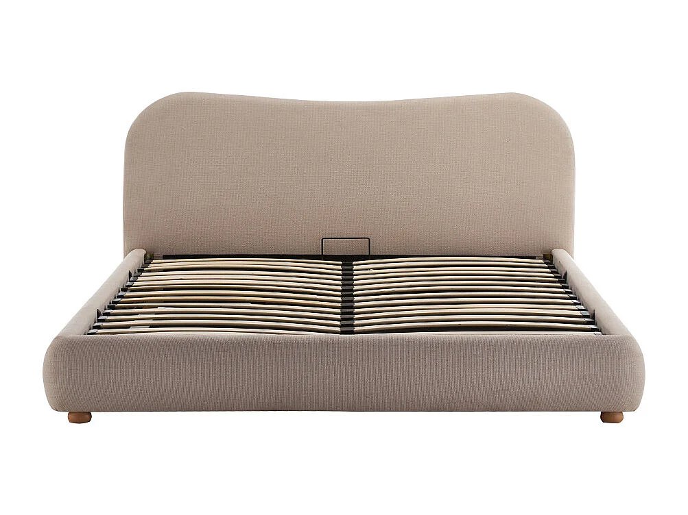 Napo - Lit coffre en tissu 160x200cm - Beige