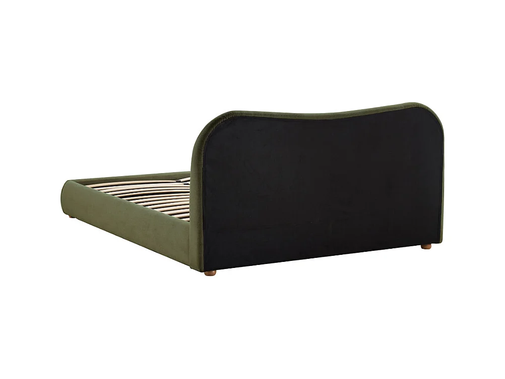 Napo - Lit coffre en tissu 140x190cm - Vert kaki