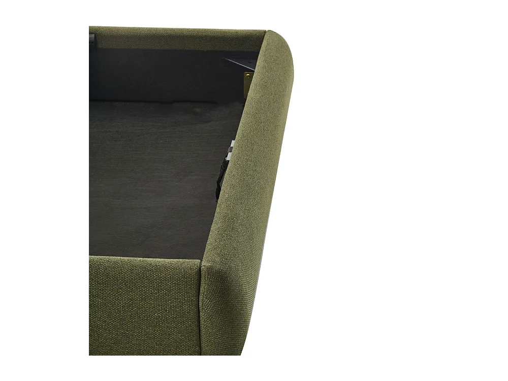 Napo - Lit coffre en tissu 140x190cm - Vert kaki