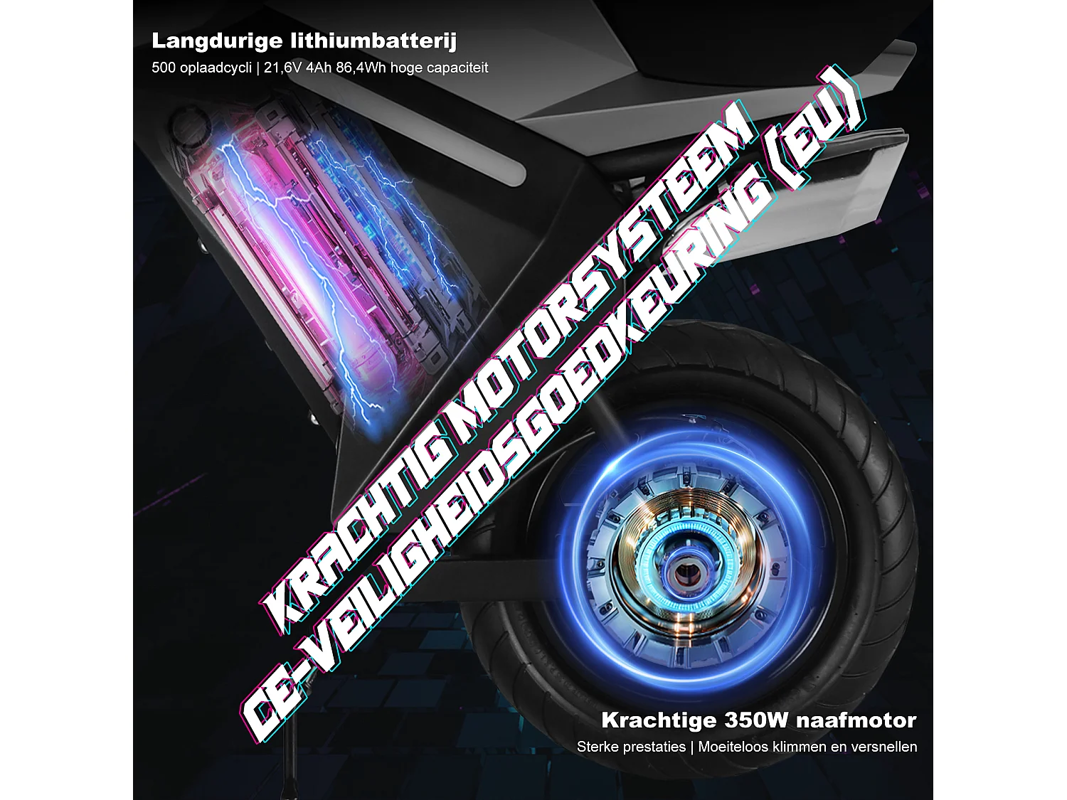 Motor eléctrico para niños, 16 km/h, 250 W, 12,5", 3 velocidades, LED