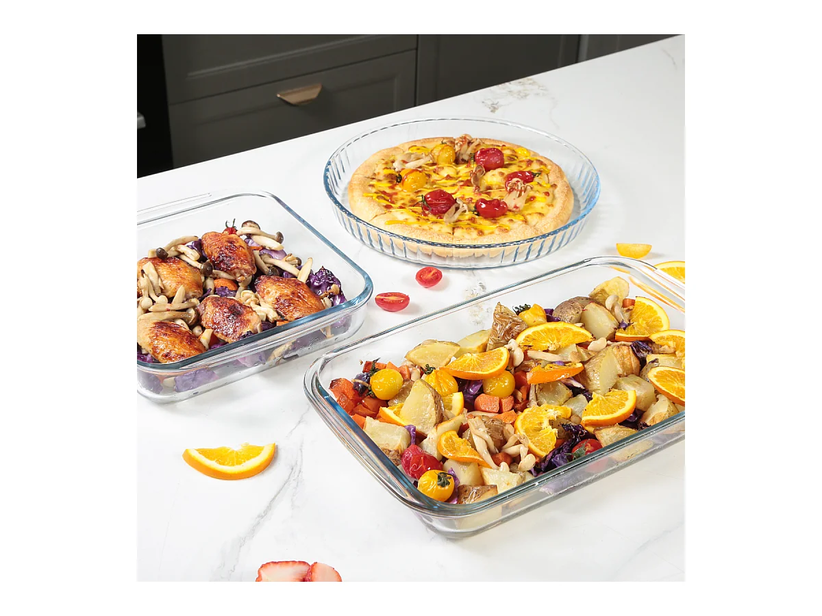 3 plats au four en verre