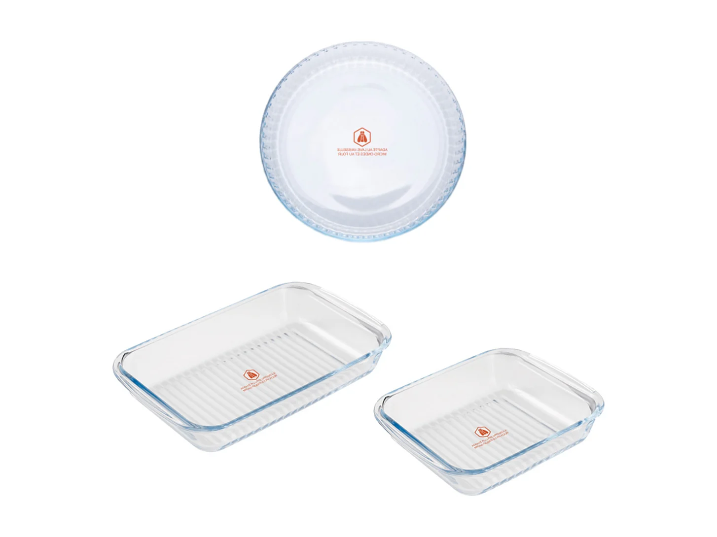 3 plats au four en verre