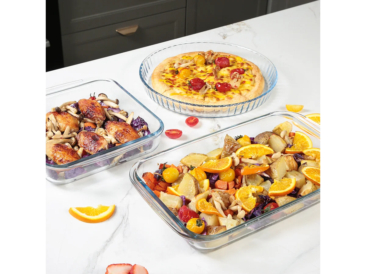 3 plats au four en verre