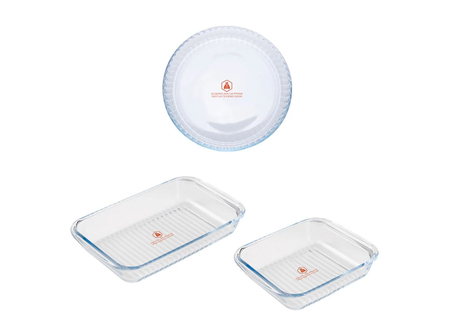 3 plats au four en verre