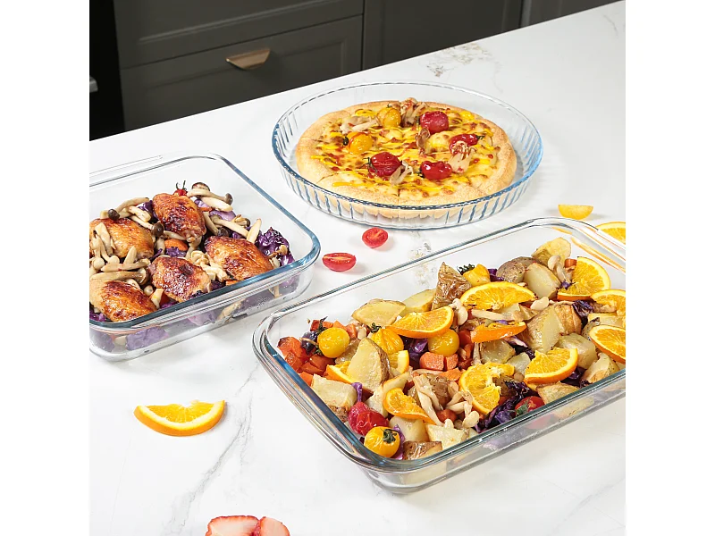 3 plats au four en verre