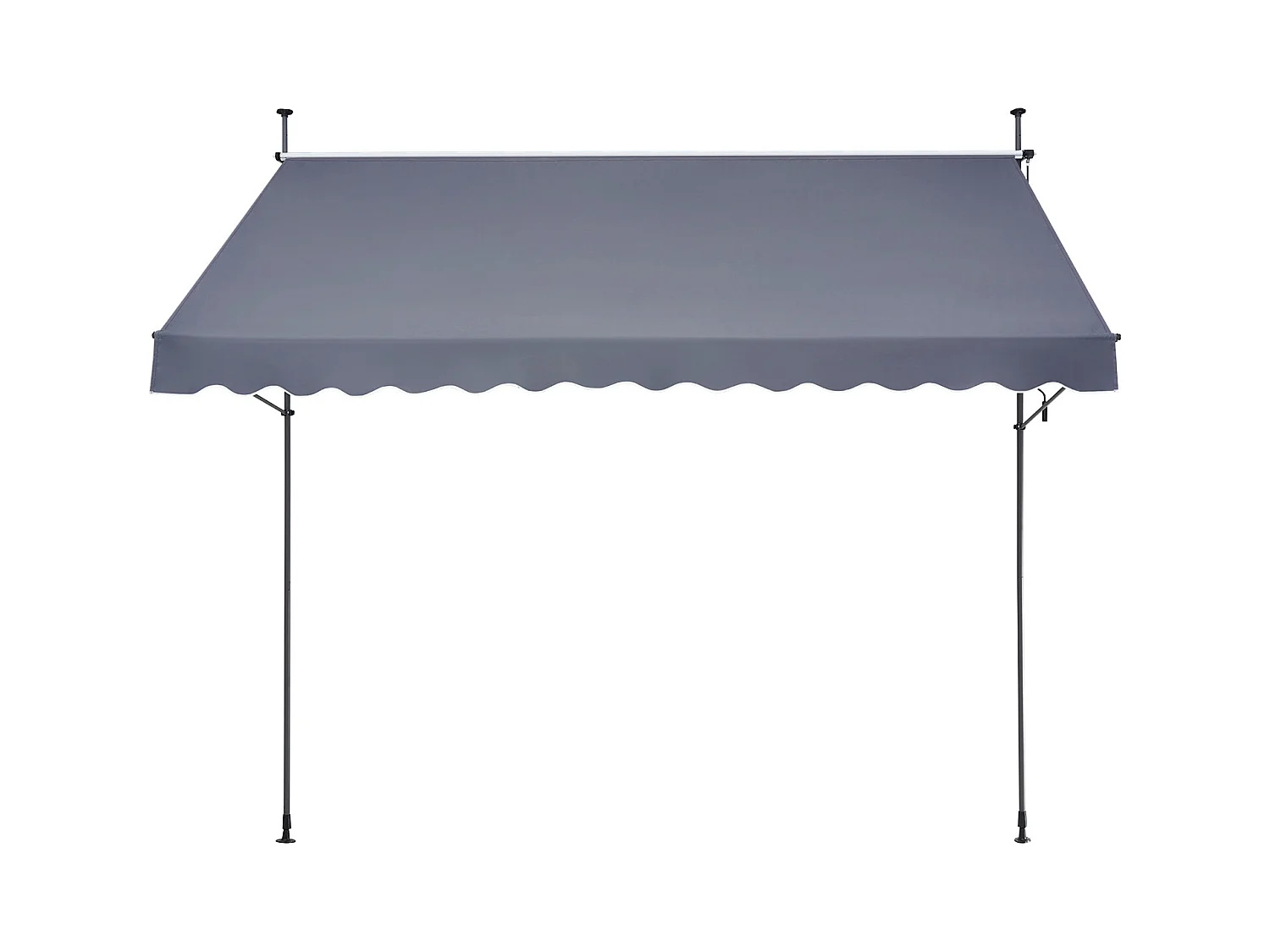 Auvent Rétractable SucceBuy, 350 x119 cm, Auvent de Terrasse, Abri pare-Soleil avec Manivelle, Gris foncé