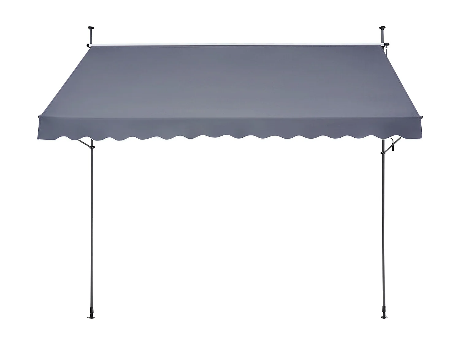Auvent Rétractable SucceBuy, 350 x119 cm, Auvent de Terrasse, Abri pare-Soleil avec Manivelle, Gris foncé