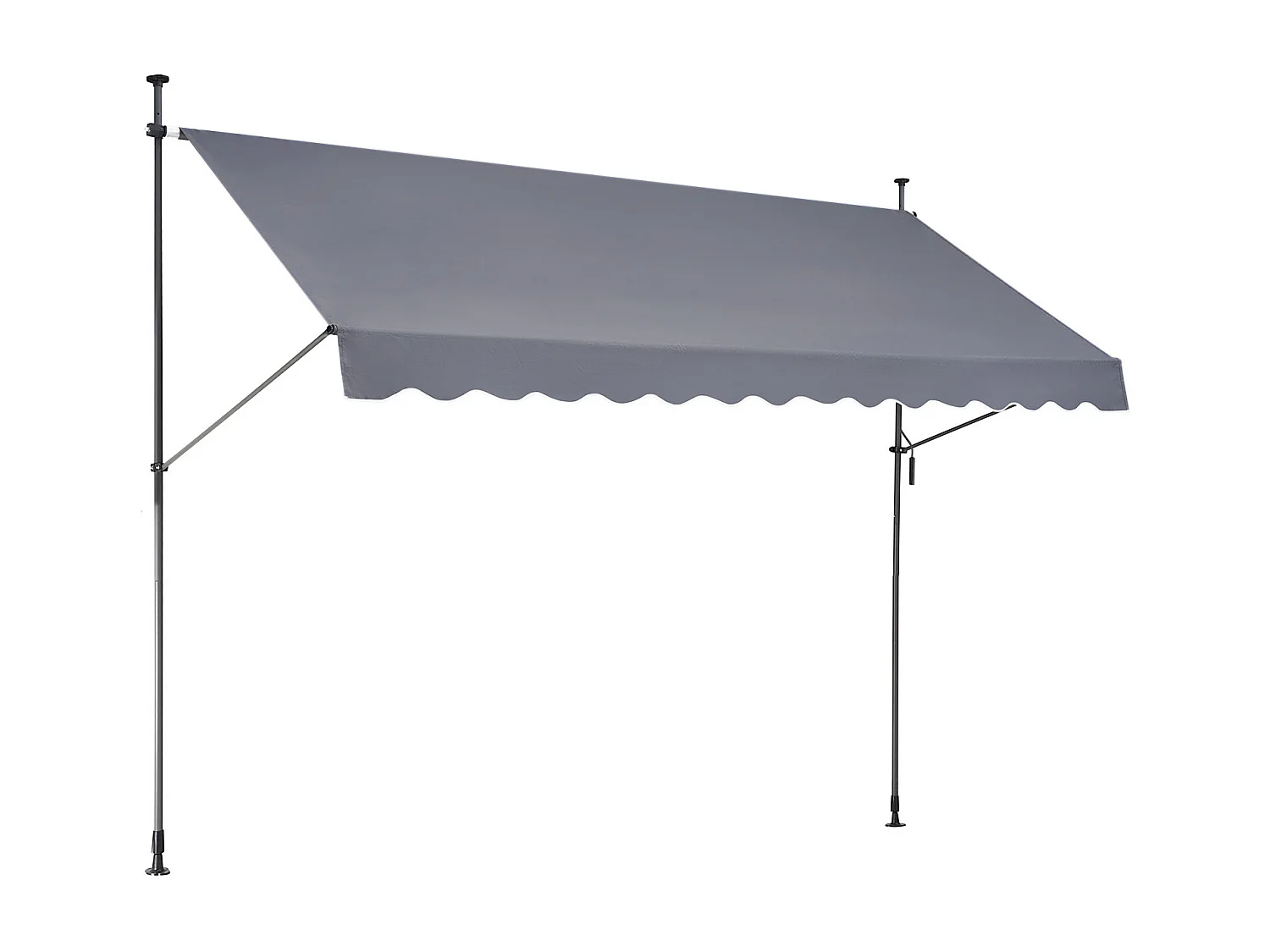 Auvent Rétractable SucceBuy, 350 x119 cm, Auvent de Terrasse, Abri pare-Soleil avec Manivelle, Gris foncé