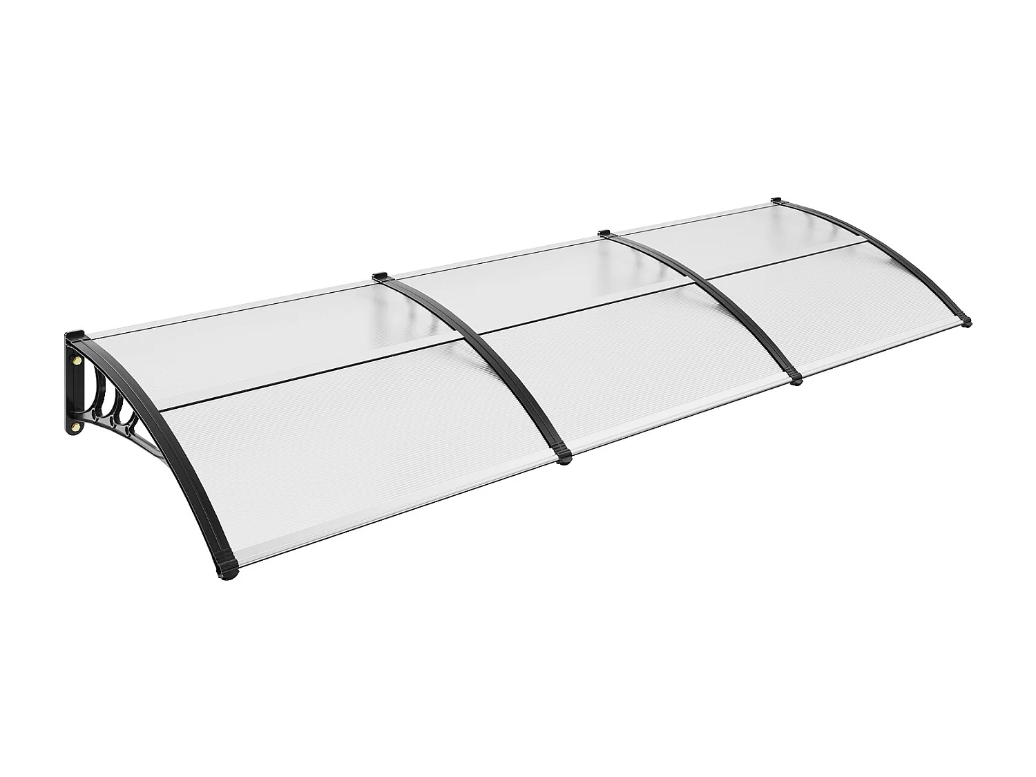 Pensilina Per Porta D'ingresso SucceBuy Pensilina Per Porta E Finestra, Protezione Contro Pioggia E UV, Lastra PC Trasparente 96,5 x 294,5 cm