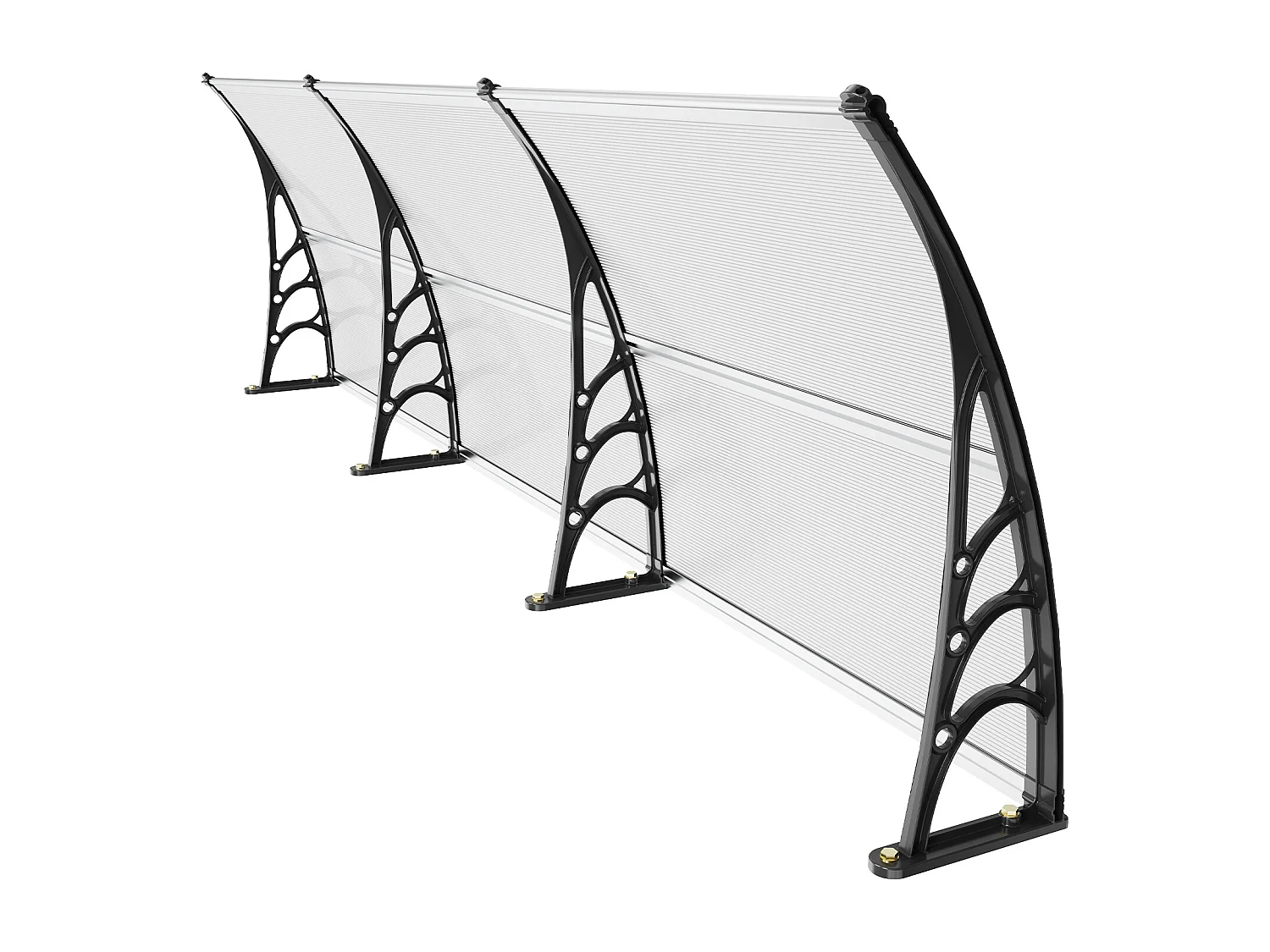 Pensilina Per Porta D'ingresso SucceBuy Pensilina Per Porta E Finestra, Protezione Contro Pioggia E UV, Lastra PC Trasparente 96,5 x 294,5 cm