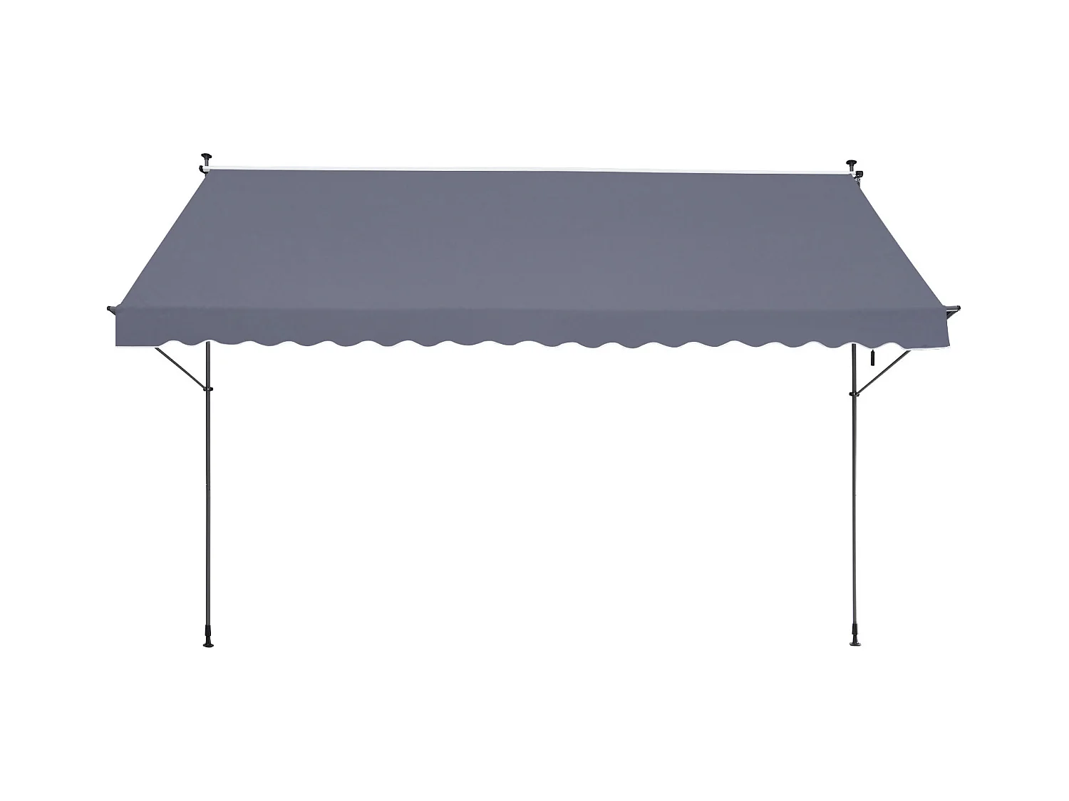 Retraktables Markise SucceBuy, 452 x 119 cm, Terrassenmarkise, Sonnenschutz mit Handhebel, Dunkelgrau