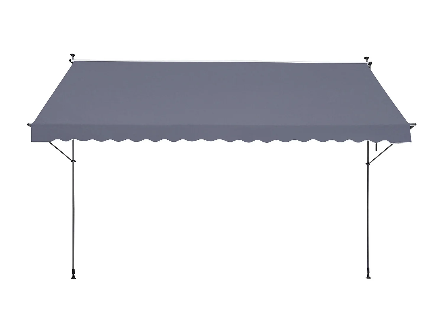 Auvent Rétractable SucceBuy, 452x119 cm, Auvent de Terrasse, Abri pare-Soleil avec Manivelle, Gris foncé
