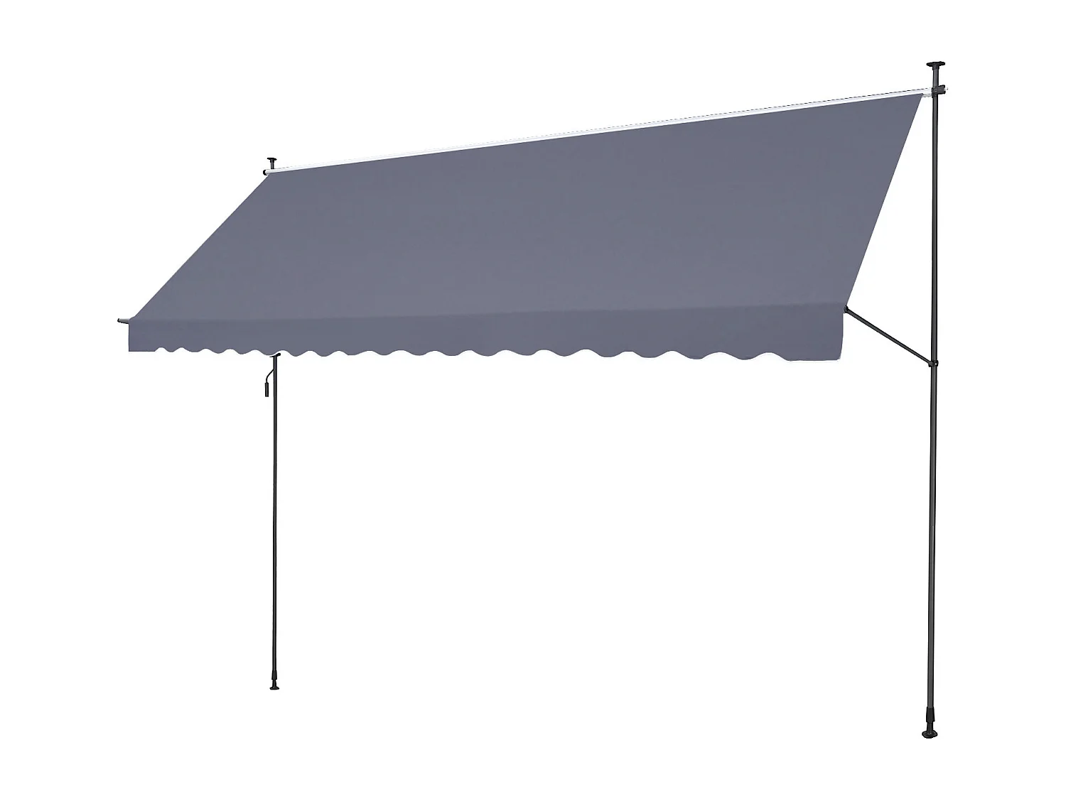 Auvent Rétractable SucceBuy, 452x119 cm, Auvent de Terrasse, Abri pare-Soleil avec Manivelle, Gris foncé