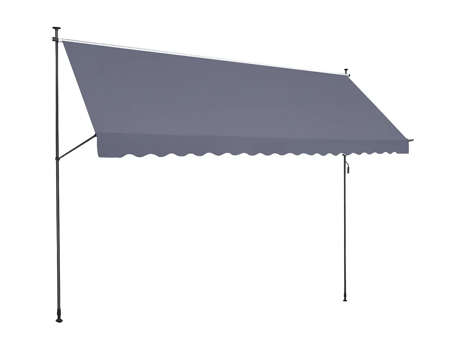 Auvent Rétractable SucceBuy, 452x119 cm, Auvent de Terrasse, Abri pare-Soleil avec Manivelle, Gris foncé