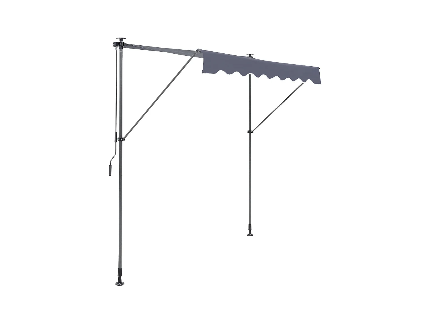 Auvent Rétractable SucceBuy, 299 x 119 cm , Auvent de Terrasse, Abri pare-Soleil, Hauteur 218 - 310 cm
