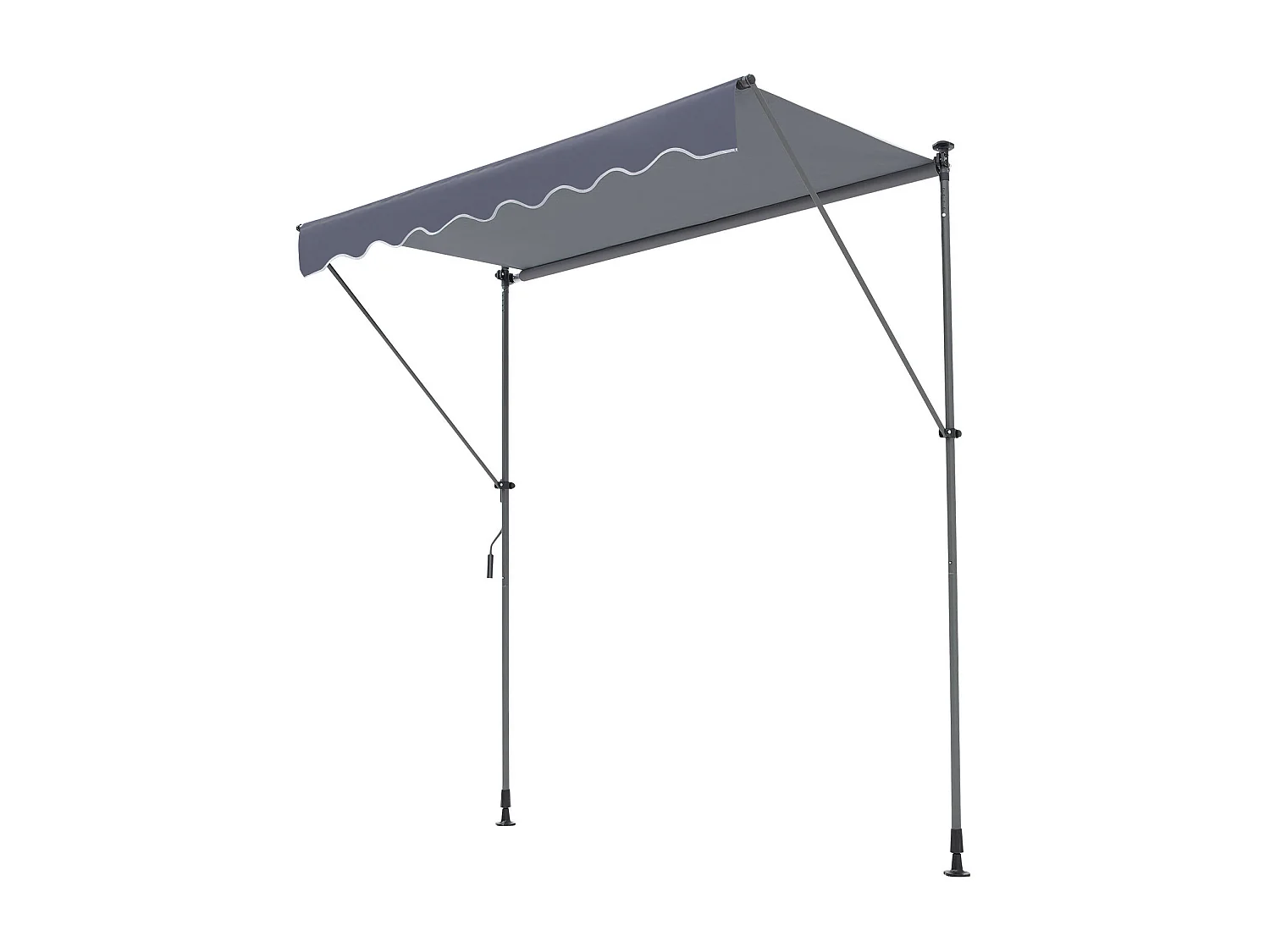 Auvent Rétractable SucceBuy, 299 x 119 cm , Auvent de Terrasse, Abri pare-Soleil, Hauteur 218 - 310 cm