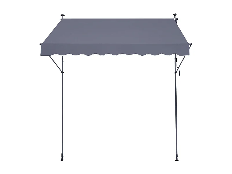 Auvent Rétractable SucceBuy, 249 x119 cm, Auvent de Terrasse, Abri pare-Soleil avec Manivelle, Gris foncé