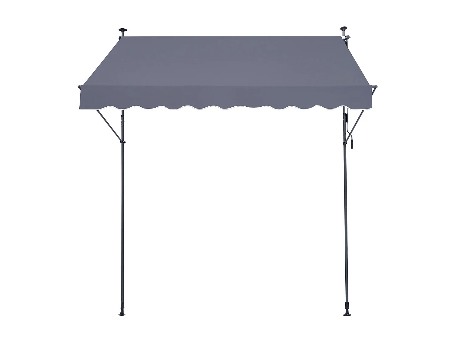 Auvent Rétractable SucceBuy, 249 x119 cm, Auvent de Terrasse, Abri pare-Soleil avec Manivelle, Gris foncé