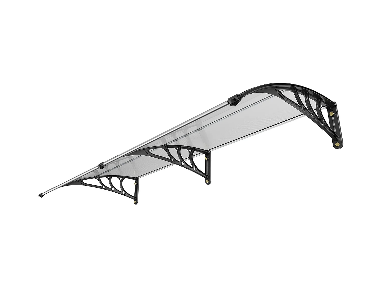 Auvent de Porte d'Entrée SucceBuy Auvent de Porte et Fenêtre, 96.52 x 198.12cm Feuille PC Protection UV et Pluie, Polycarbonate