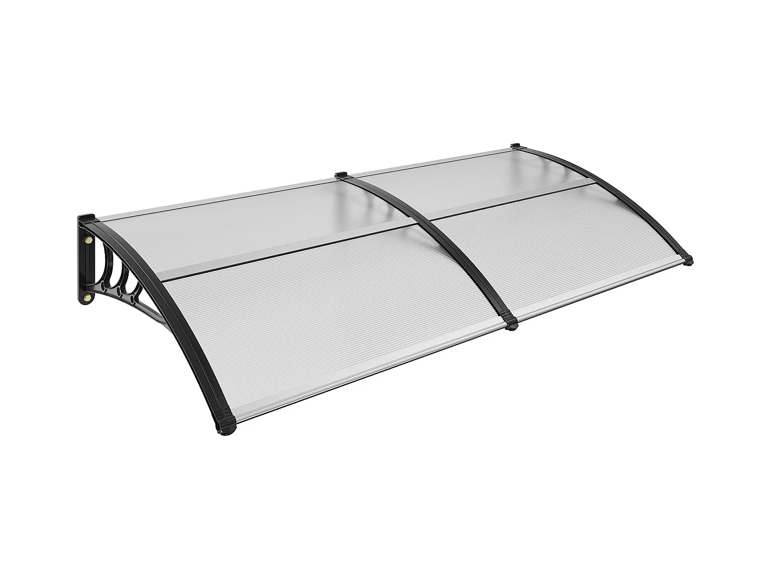 Auvent de Porte d'Entrée SucceBuy Auvent de Porte et Fenêtre, 96.52 x 198.12cm Feuille PC Protection UV et Pluie, Polycarbonate
