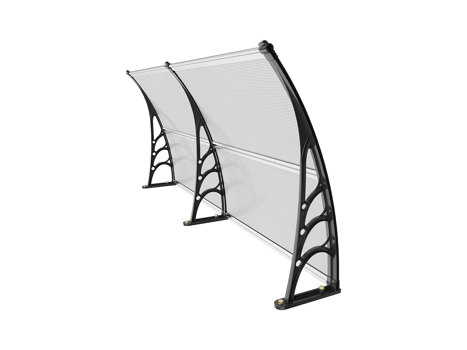 Auvent de Porte d'Entrée SucceBuy Auvent de Porte et Fenêtre, 96.52 x 198.12cm Feuille PC Protection UV et Pluie, Polycarbonate