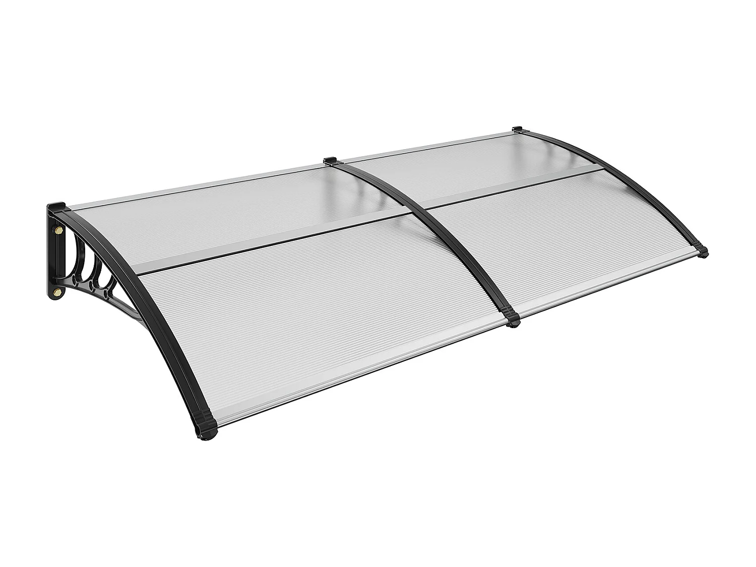 Auvent de Porte d'Entrée SucceBuy Auvent de Porte et Fenêtre, 96.52 x 198.12cm Feuille PC Protection UV et Pluie, Polycarbonate
