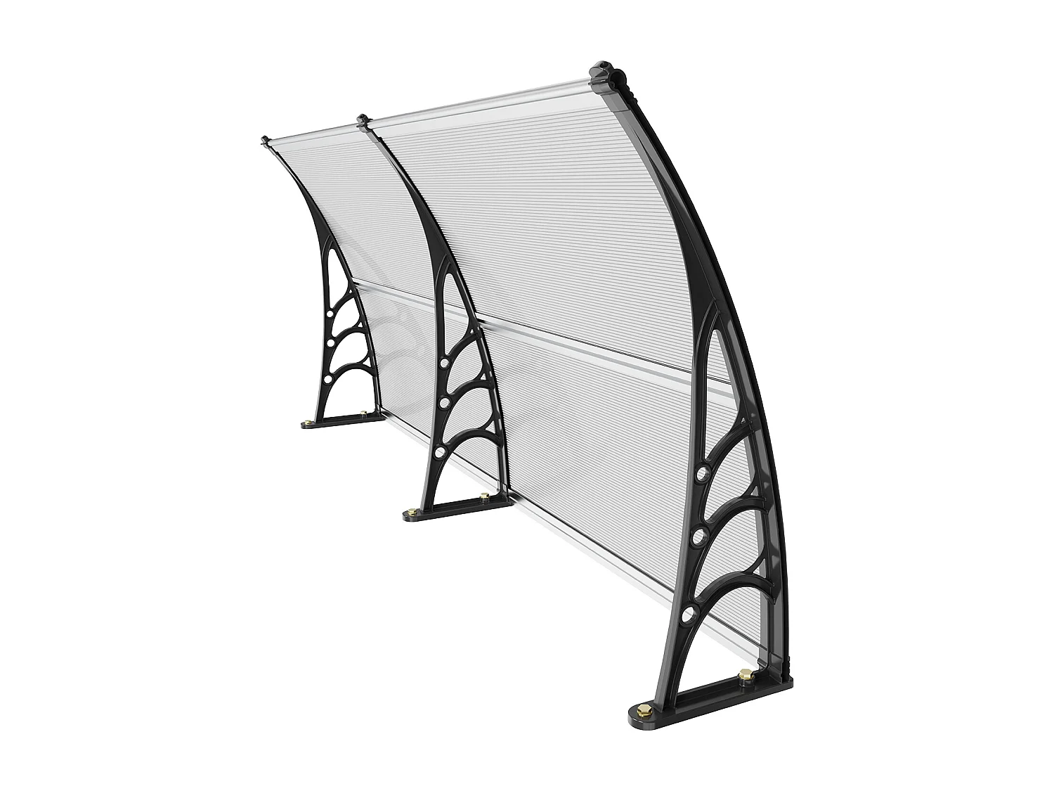 Auvent de Porte d'Entrée SucceBuy Auvent de Porte et Fenêtre, 96.52 x 198.12cm Feuille PC Protection UV et Pluie, Polycarbonate