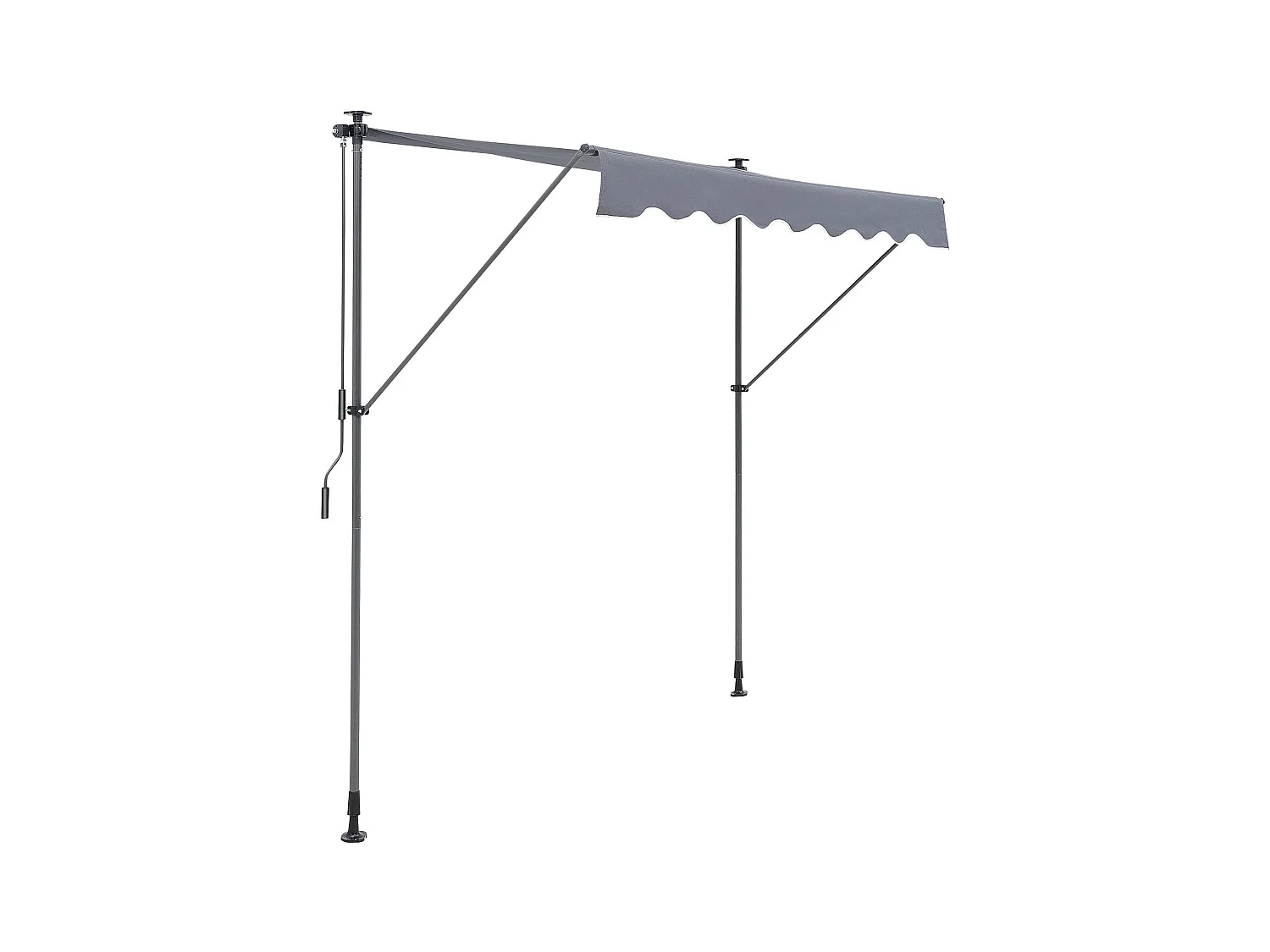 Auvent Rétractable SucceBuy, 198 x 119 cm, Auvent de Terrasse, Abri pare-Soleil, Hauteur 218- 310 cm
