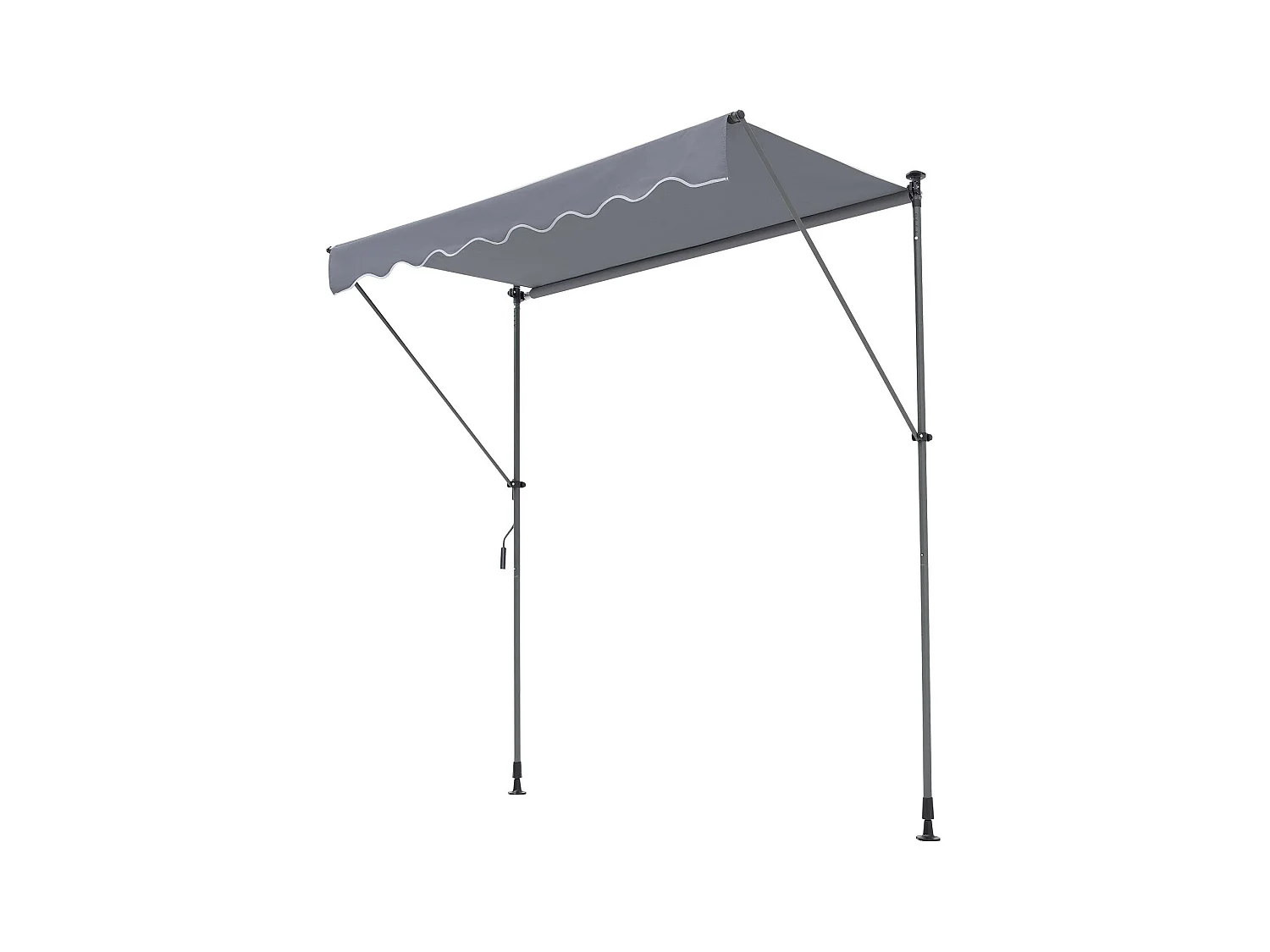 Auvent Rétractable SucceBuy, 198 x 119 cm, Auvent de Terrasse, Abri pare-Soleil, Hauteur 218- 310 cm