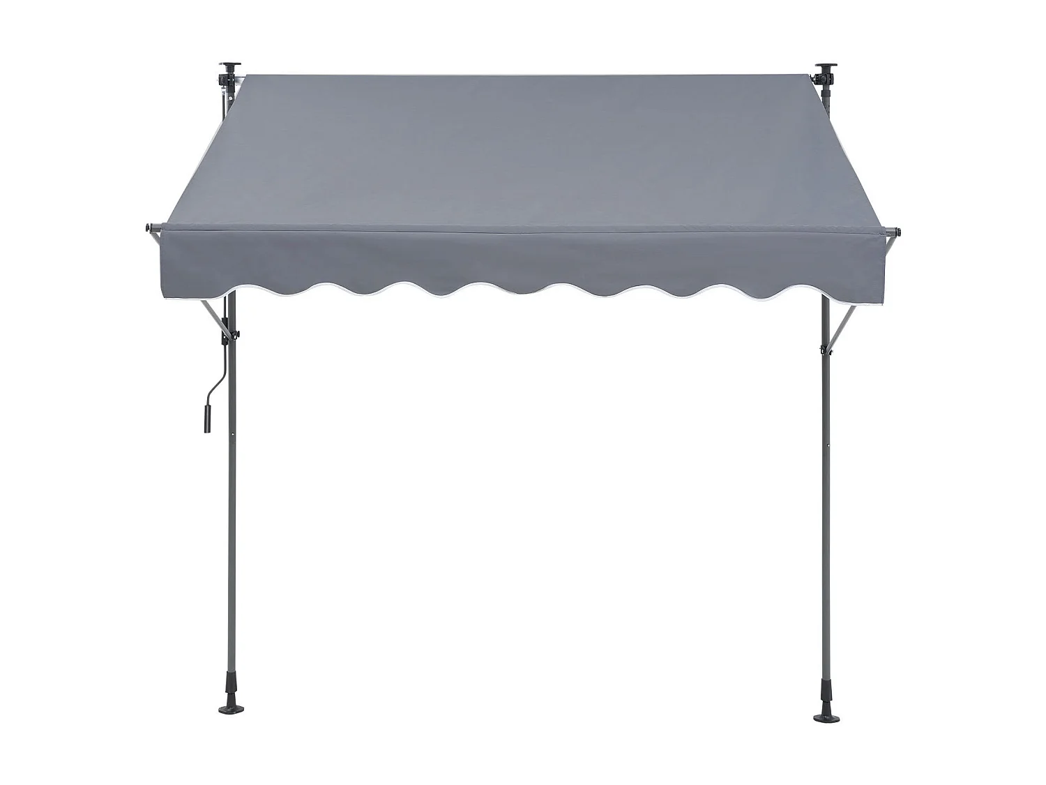 Auvent Rétractable SucceBuy, 198 x 119 cm, Auvent de Terrasse, Abri pare-Soleil, Hauteur 218- 310 cm