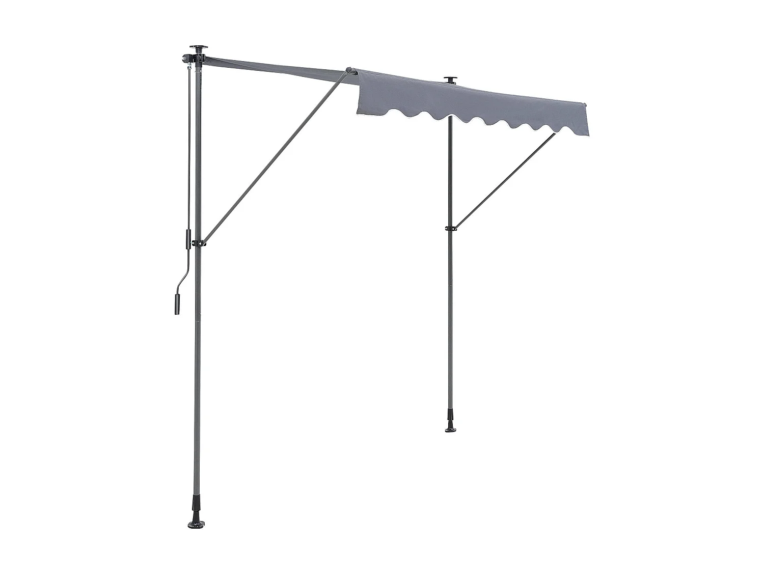 Auvent Rétractable SucceBuy, 198 x 119 cm, Auvent de Terrasse, Abri pare-Soleil, Hauteur 218- 310 cm