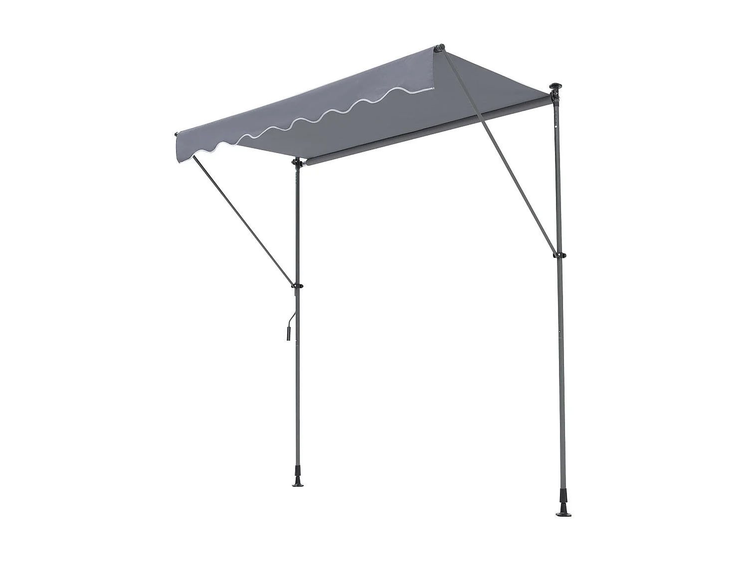 Auvent Rétractable SucceBuy, 198 x 119 cm, Auvent de Terrasse, Abri pare-Soleil, Hauteur 218- 310 cm