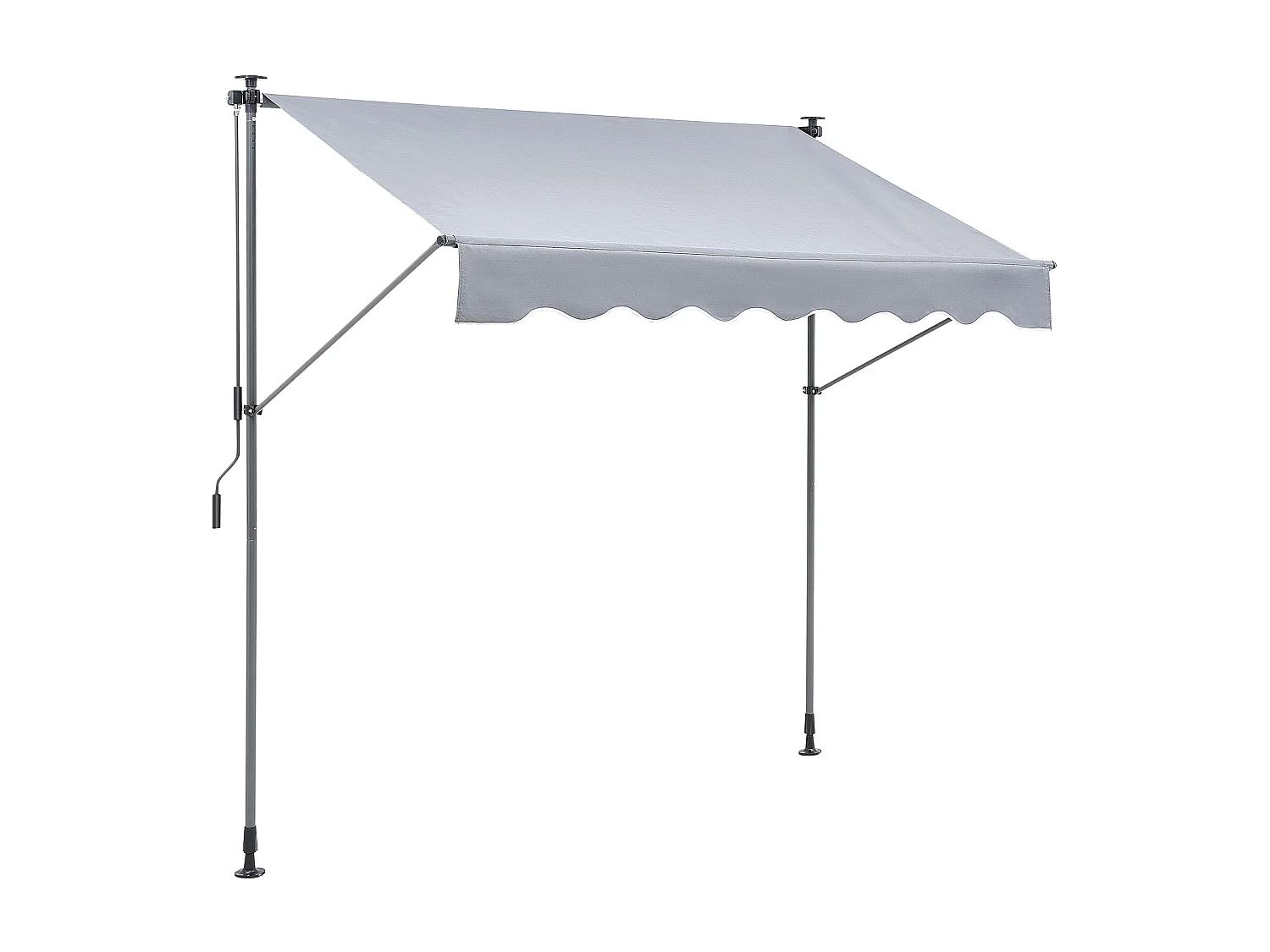 Auvent Rétractable SucceBuy, 198 x 119 cm, Auvent de Terrasse, Abri pare-Soleil, Hauteur 218- 310 cm