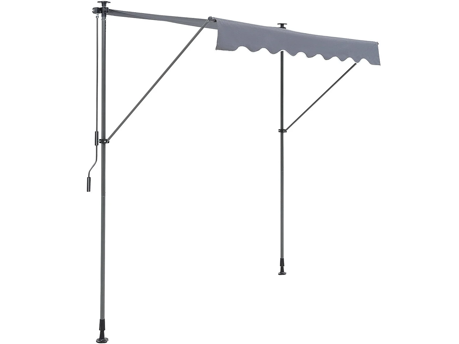 Auvent Rétractable SucceBuy, 198 x 119 cm, Auvent de Terrasse, Abri pare-Soleil, Hauteur 218- 310 cm