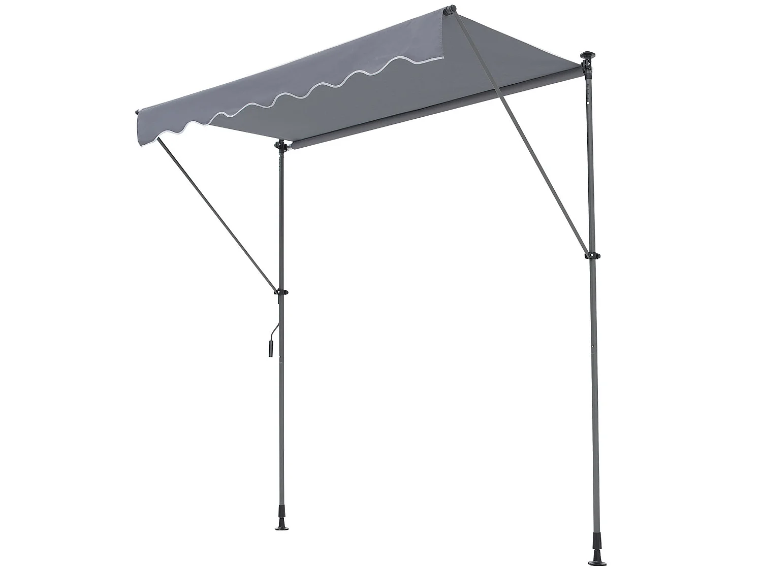 Auvent Rétractable SucceBuy, 198 x 119 cm, Auvent de Terrasse, Abri pare-Soleil, Hauteur 218- 310 cm