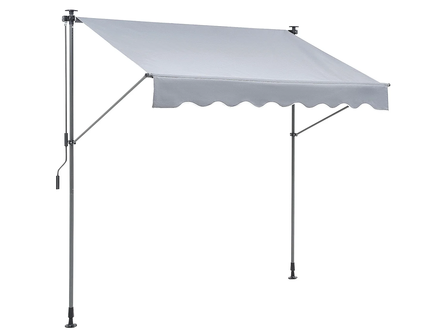 Auvent Rétractable SucceBuy, 198 x 119 cm, Auvent de Terrasse, Abri pare-Soleil, Hauteur 218- 310 cm