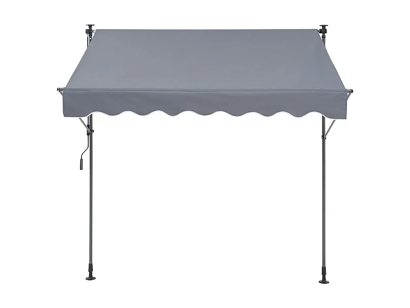 Auvent Rétractable SucceBuy, 198 x 119 cm, Auvent de Terrasse, Abri pare-Soleil, Hauteur 218- 310 cm