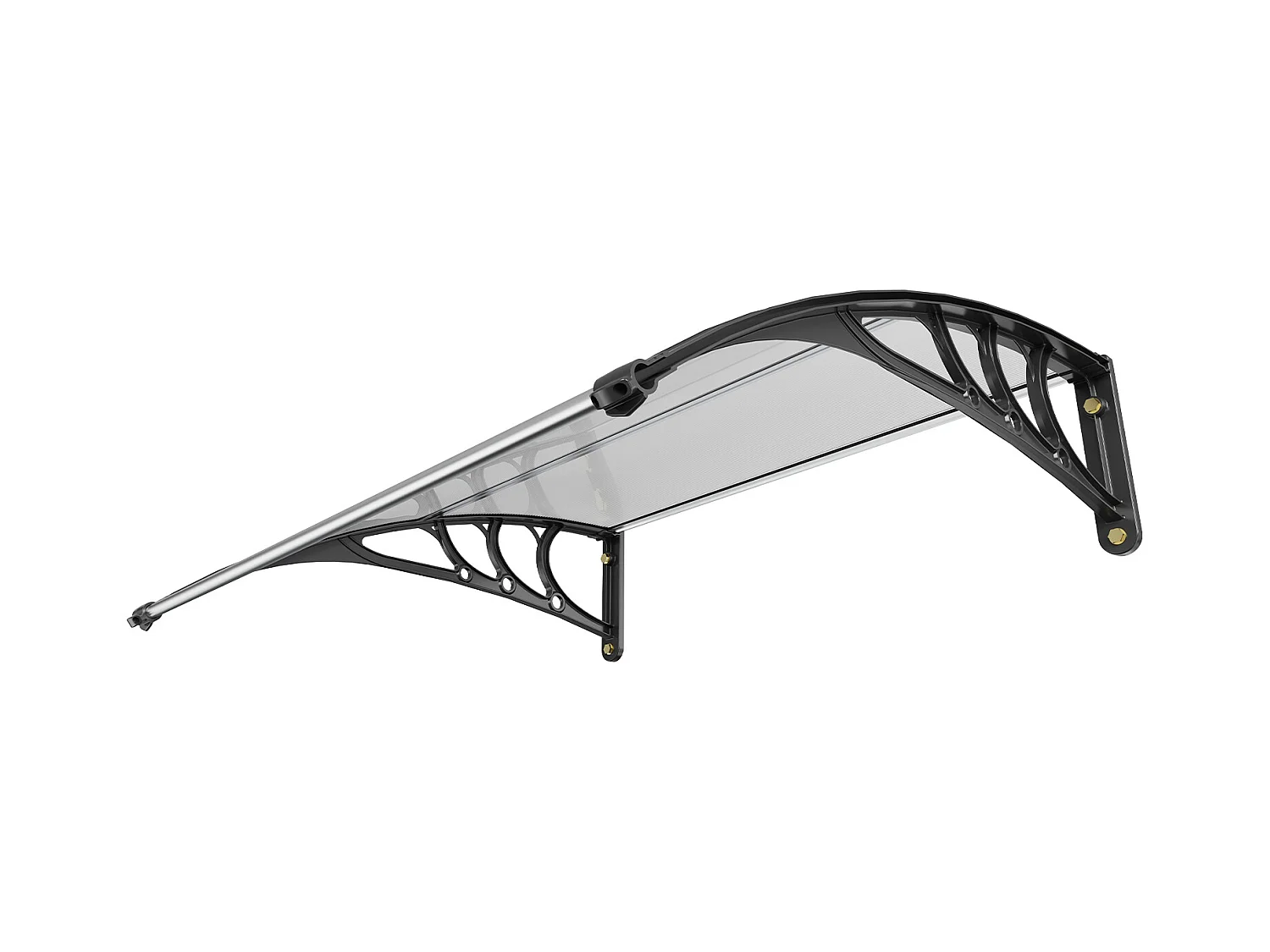 Auvent de Porte d'Entrée SucceBuy Auvent de Porte et Fenêtre 96,5 x 101,6 cm en Feuille de PC, Protection Contre les UV et la Pluie, Polycarbonate