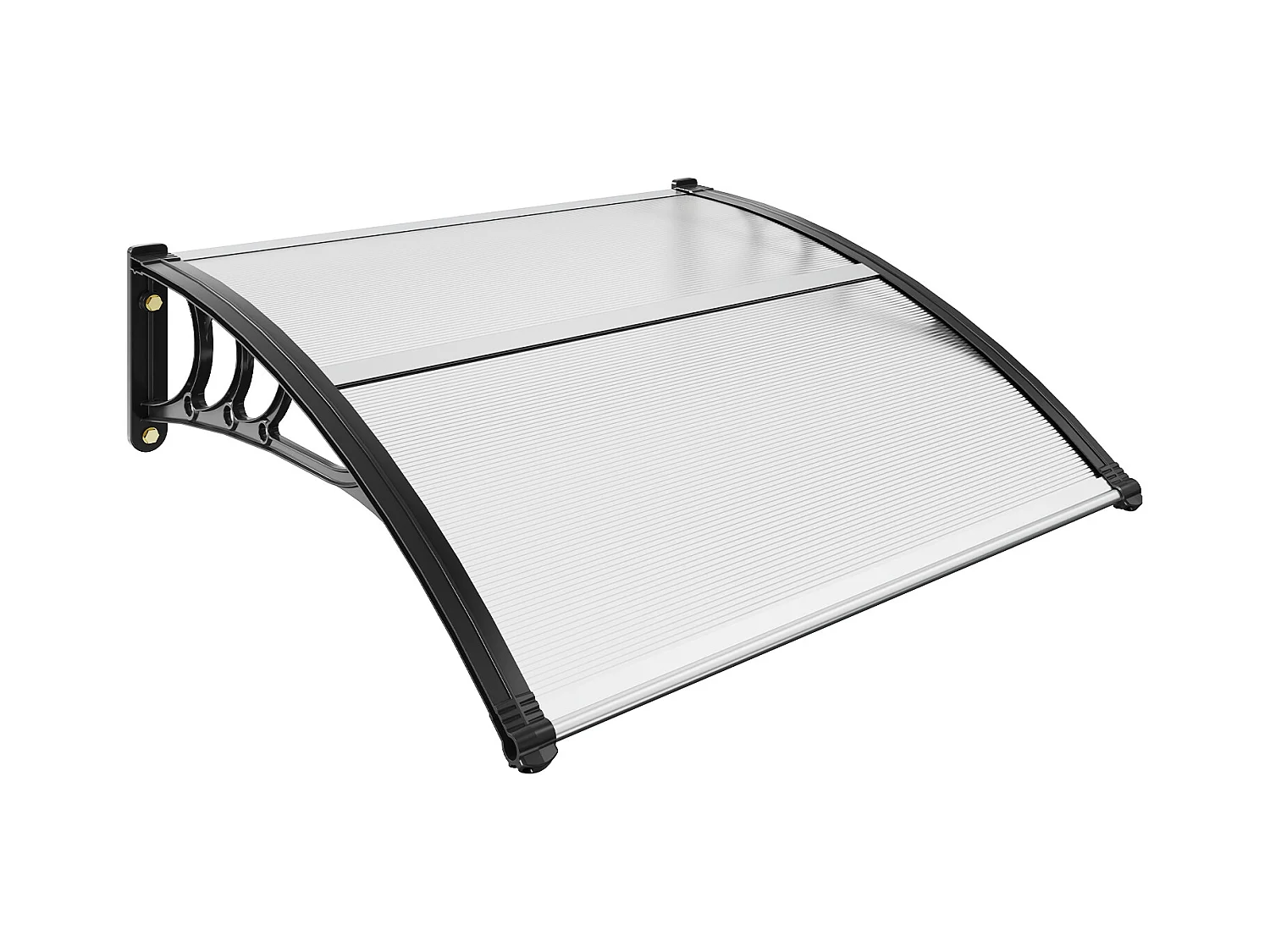 Auvent de Porte d'Entrée SucceBuy Auvent de Porte et Fenêtre 96,5 x 101,6 cm en Feuille de PC, Protection Contre les UV et la Pluie, Polycarbonate