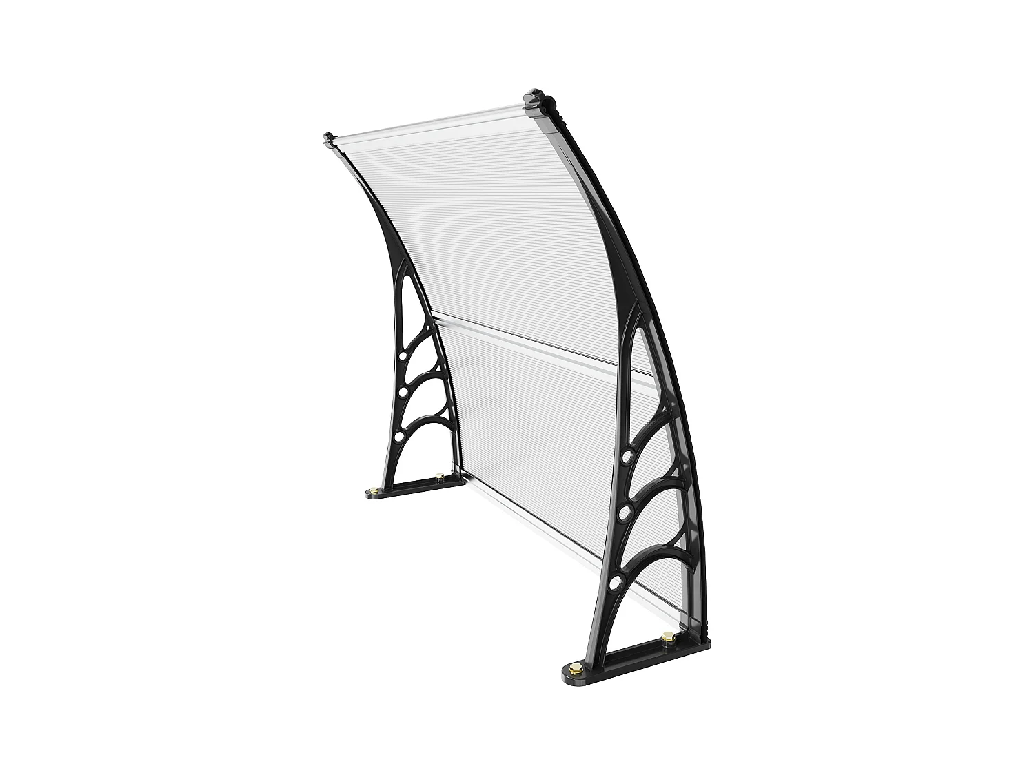 Auvent de Porte d'Entrée SucceBuy Auvent de Porte et Fenêtre 96,5 x 101,6 cm en Feuille de PC, Protection Contre les UV et la Pluie, Polycarbonate