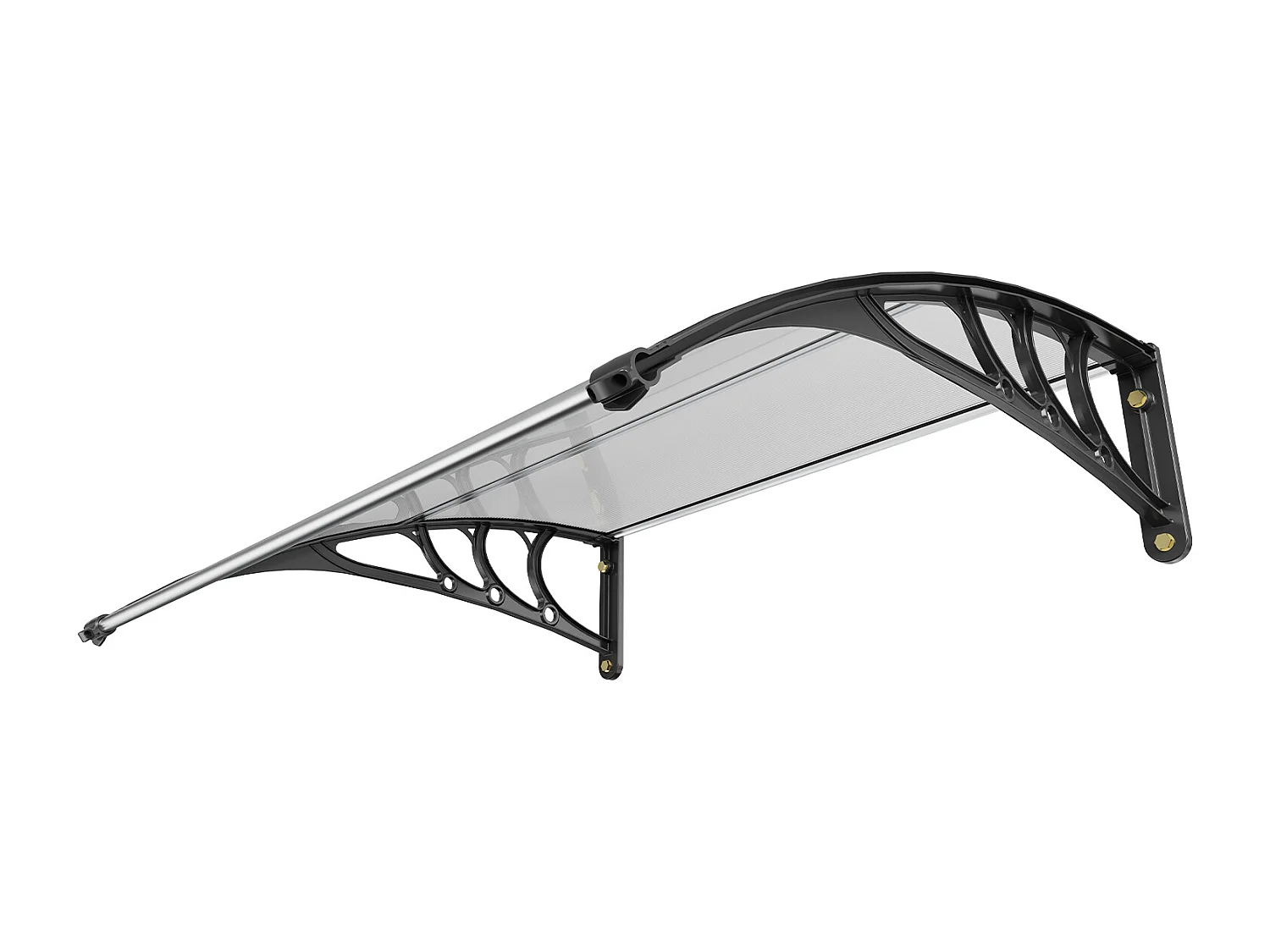 Auvent de Porte d'Entrée SucceBuy Auvent de Porte et Fenêtre 96,5 x 101,6 cm en Feuille de PC, Protection Contre les UV et la Pluie, Polycarbonate