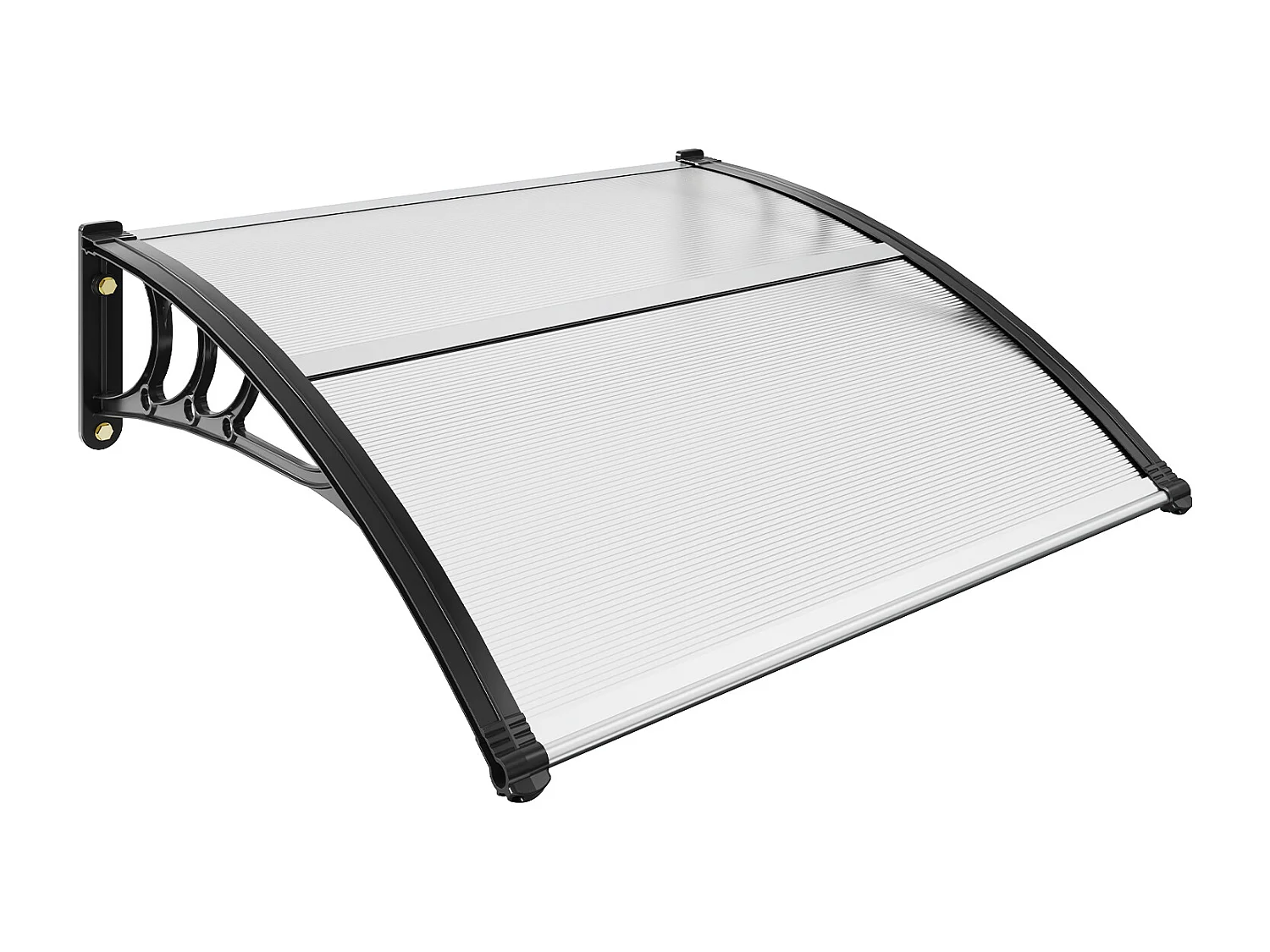 Auvent de Porte d'Entrée SucceBuy Auvent de Porte et Fenêtre 96,5 x 101,6 cm en Feuille de PC, Protection Contre les UV et la Pluie, Polycarbonate