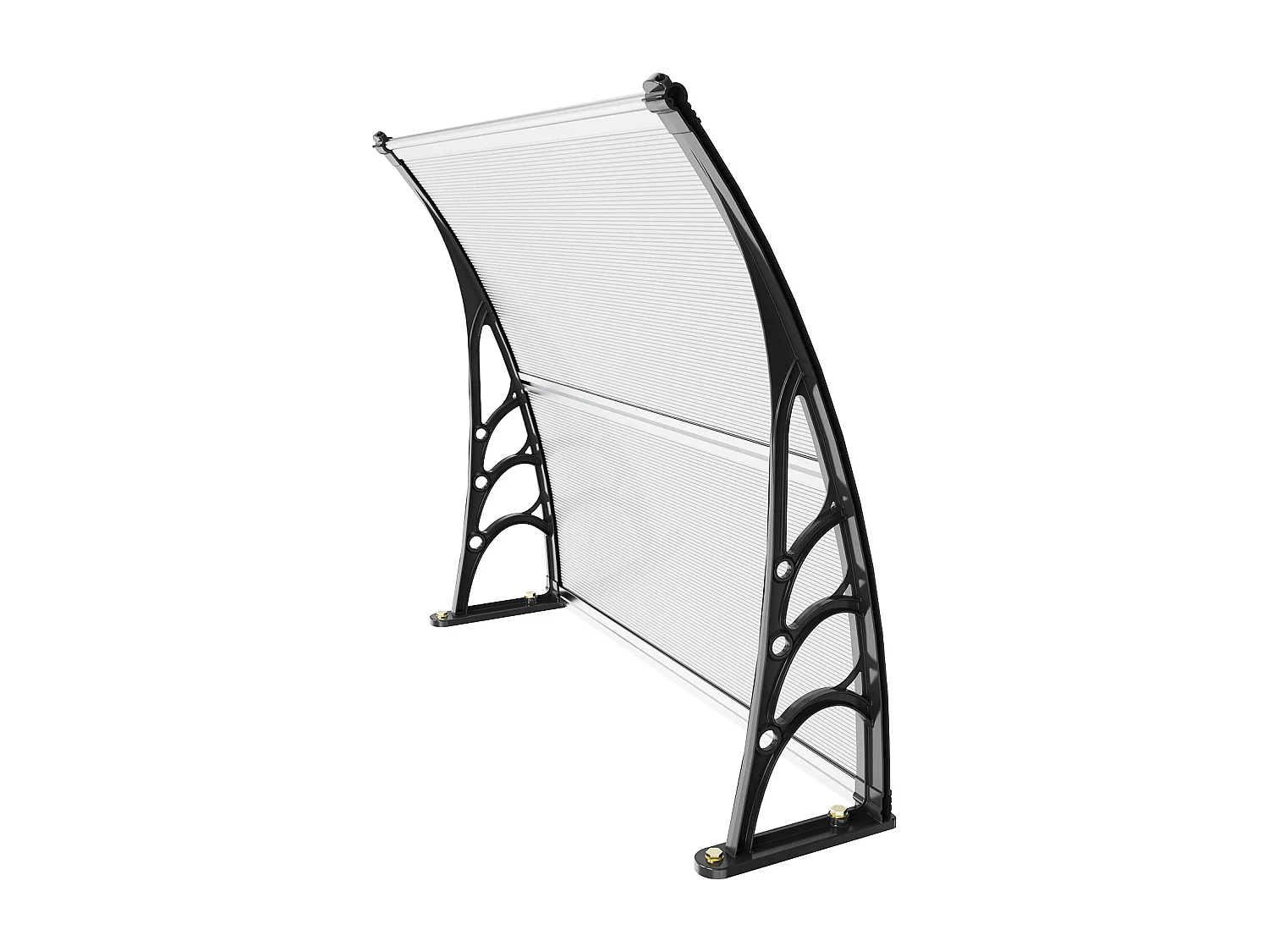 Auvent de Porte d'Entrée SucceBuy Auvent de Porte et Fenêtre 96,5 x 101,6 cm en Feuille de PC, Protection Contre les UV et la Pluie, Polycarbonate