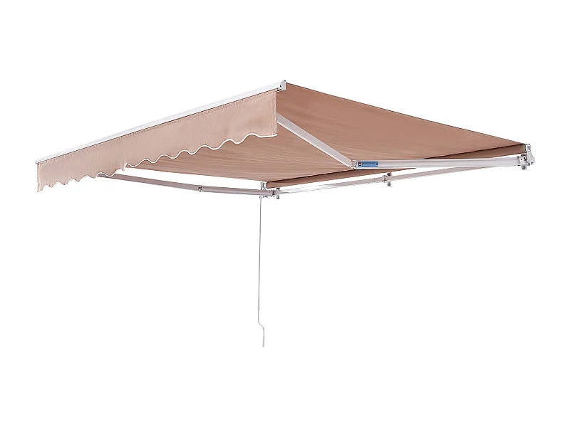 Retraktables Markise SucceBuy, 396 x 244 cm, Terrassenmarkise, Sonnenschutz mit Handhebel