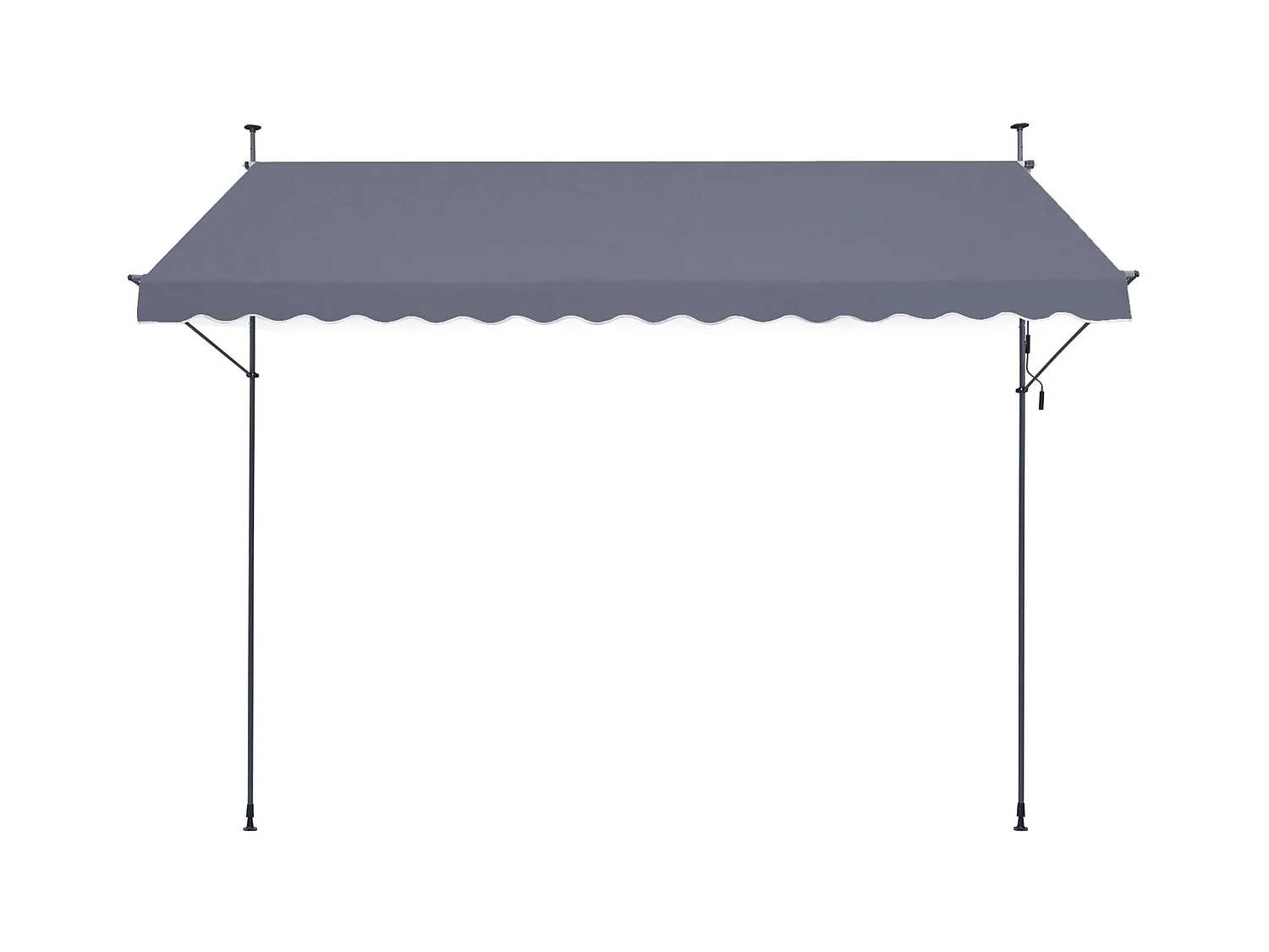 Auvent Rétractable SucceBuy, 399 x 119 cm, Auvent de Terrasse, Abri pare-Soleil avec Manivelle, Gris foncé