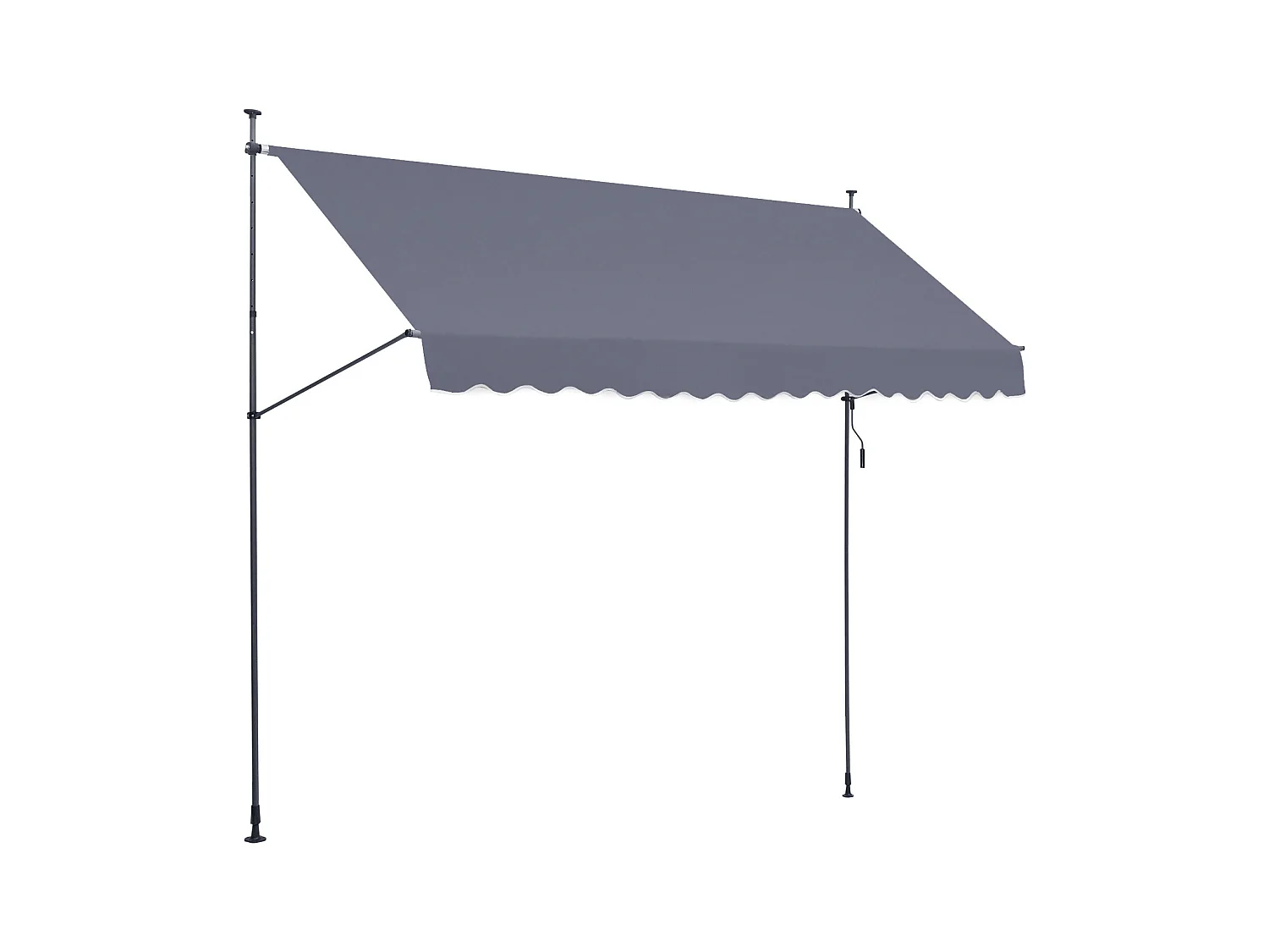 Retractabele Tuinsier SucceBuy, 399 x 119 cm, Terrasoverkapping, Zonnescherm met Handwiel, Donkergrijs