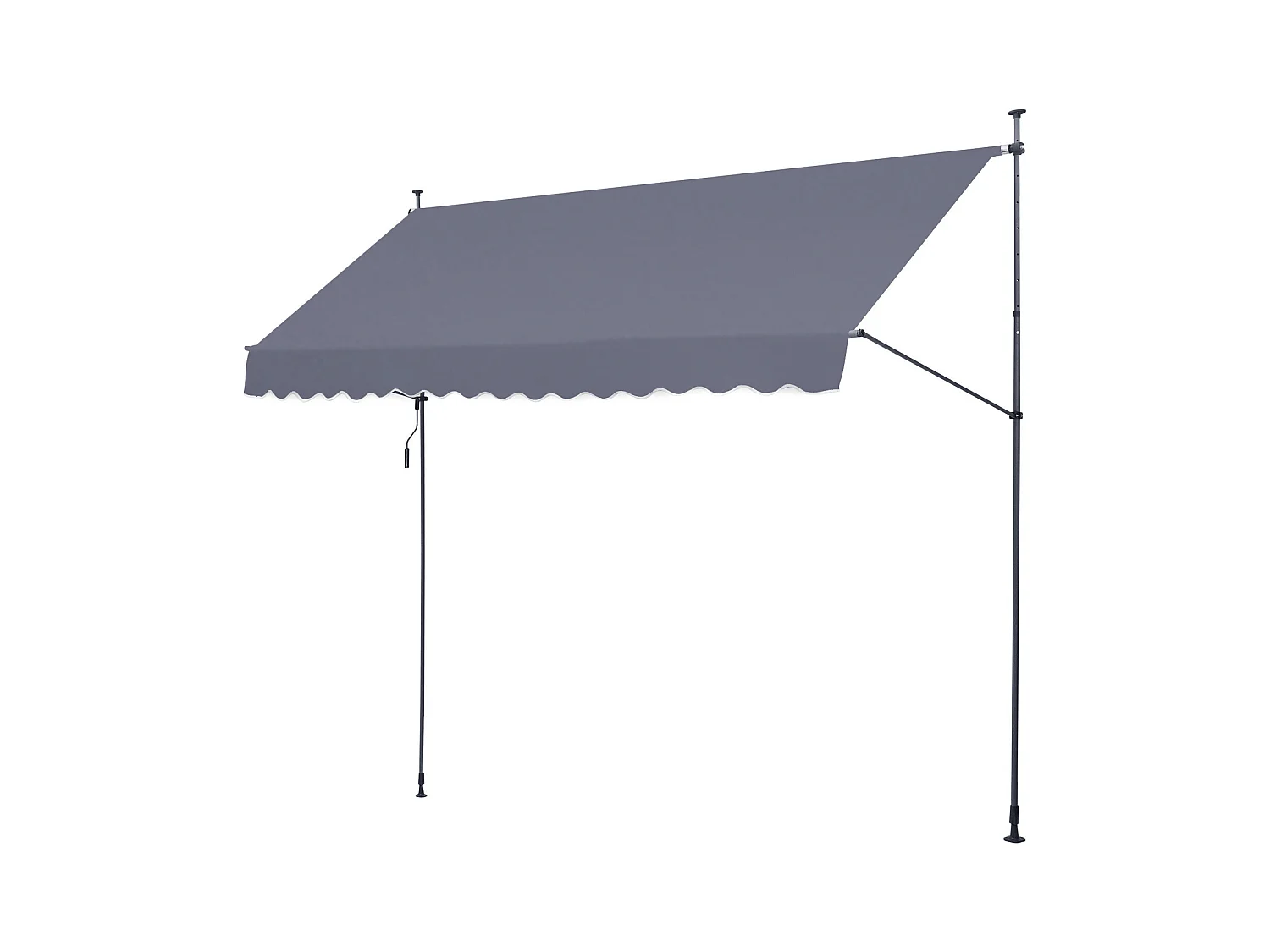 Retractabele Tuinsier SucceBuy, 399 x 119 cm, Terrasoverkapping, Zonnescherm met Handwiel, Donkergrijs