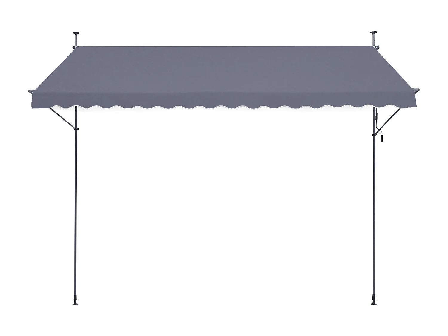 Auvent Rétractable SucceBuy, 399 x 119 cm, Auvent de Terrasse, Abri pare-Soleil avec Manivelle, Gris foncé