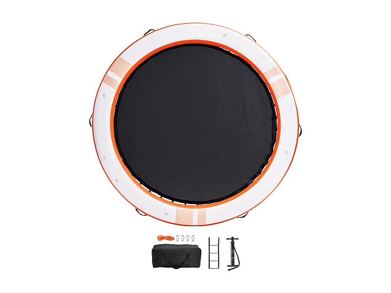 Plateforme Flottante Gonflable, SucceBuy Quai Flottant Gonflable, Plateforme de 305 cm avec Piscine en Maille de 244 cm