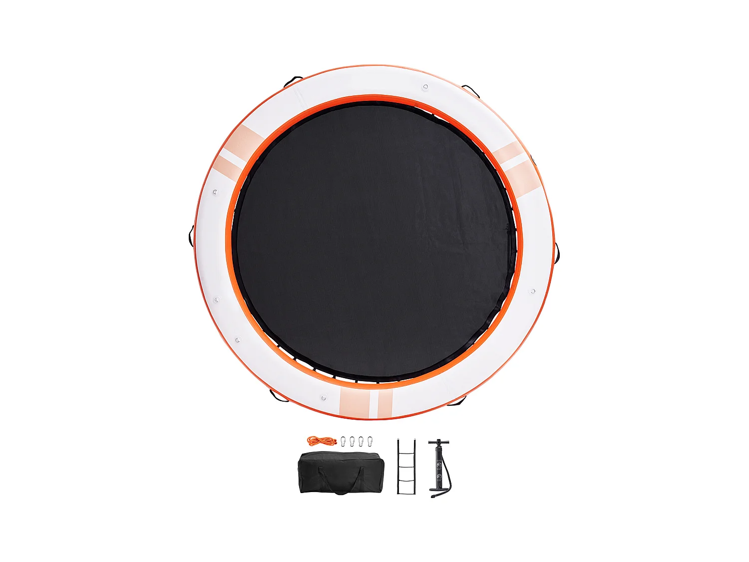 Plateforme Flottante Gonflable, SucceBuy Quai Flottant Gonflable, Plateforme de 305 cm avec Piscine en Maille de 244 cm